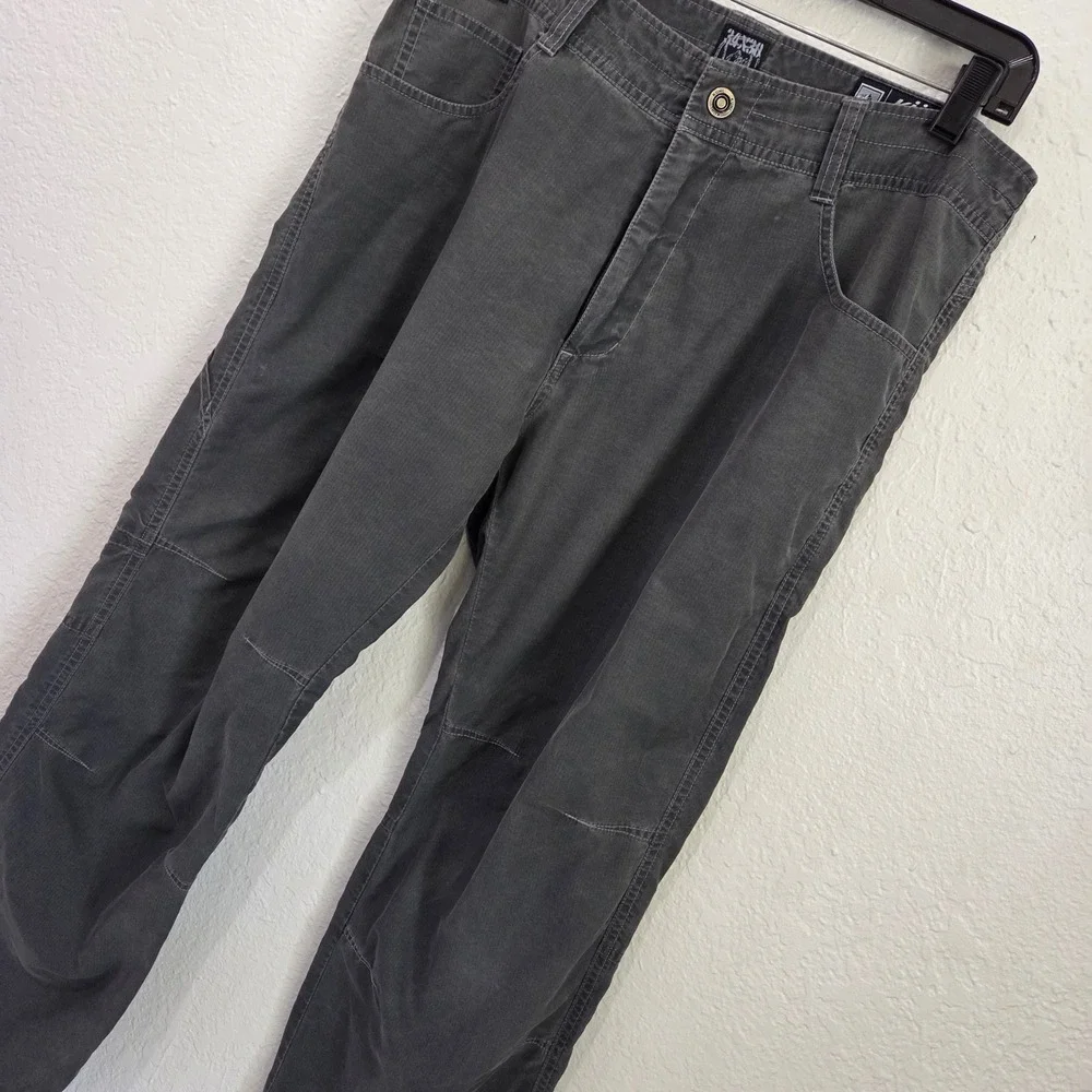 KUHL Mens Pants 34x30 Cotton Nylon Charcoal Grey Hiking Utility Workwear Pants